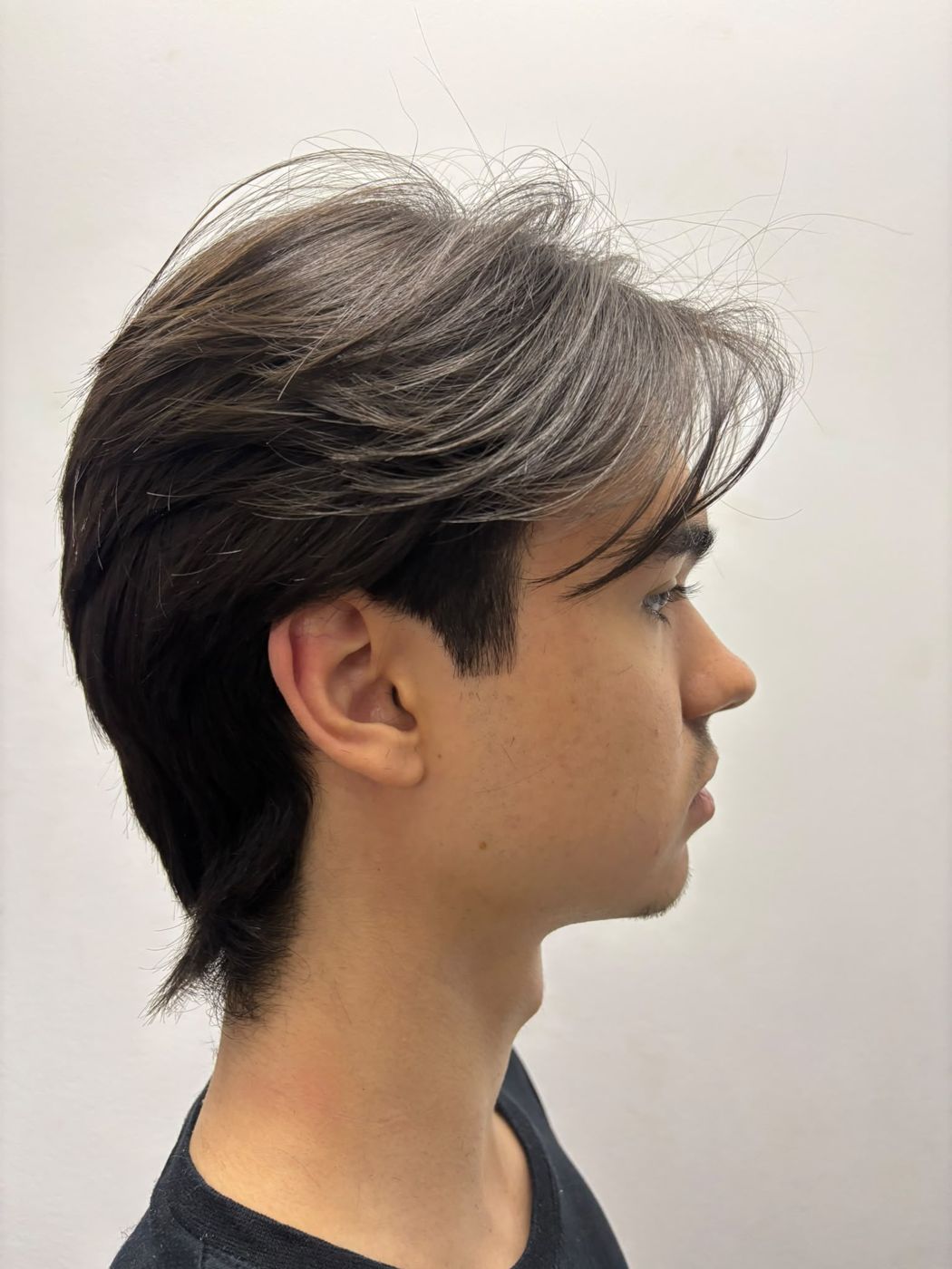 Profil cu breton lung și contur curat la ureche